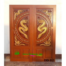 ประตูไม้สักบานคู่ รหัส DD02